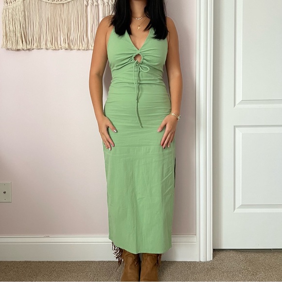 NWOT Abercrombie Green Halter Keyhole Maxi Dress🌿 - Picture 1 of 3
